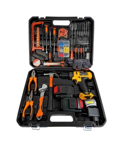 Masina de gaurit si insurubat (Bormasina) cu percutie, Alfa, 2 acumulatori 36V, 120 accesorii, + Lanterna si Manusi