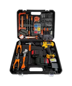 Masina de gaurit si insurubat (Bormasina) cu percutie, Alfa, 2 acumulatori 36V, 120 accesorii, + Lanterna si Manusi