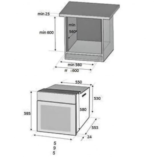 Pachet incorporabil HAUSBERG Cuptor electric HB-8054AB, Clasa A, 71L, 2225W, panou sticla termoizolant, termostat, timer, 7 functii, ventilatie, Plita HB-563, Gaz, 4 arzatoare, Hota telescopica HB-1285, absorbtie 420 m3/h, 2 motoare, 60 cm, Alb