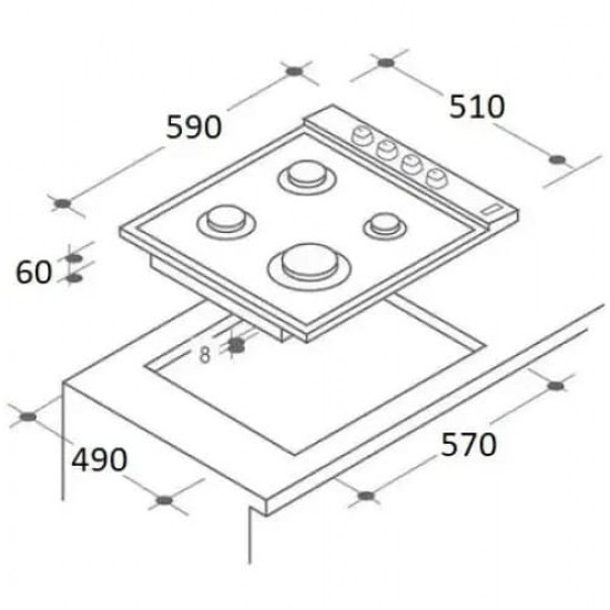 Pachet incorporabil HAUSBERG Cuptor electric HB-8054AB, Clasa A, 71L, 2225W, panou sticla termoizolant, termostat, timer, 7 functii, ventilatie, Plita HB-563, Gaz, 4 arzatoare, Hota telescopica HB-1285, absorbtie 420 m3/h, 2 motoare, 60 cm, Alb