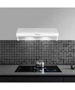 Hota Hausberg HB-1225, Putere de absorbtie 280 mc/h, 2 motoare, 60cm, Filtru aluminiu, Alb