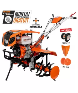 Motosapatoare RURIS 915K + roti cauciuc 5.00-12+rarita+set contragreutati 20kg 15 CP