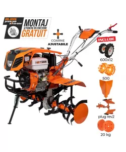 Motosapatoare RURIS 918ACC + roti cauciuc 6.00-12+rarita+plug reversibil rev2+roti metalice 500+set contragreutati 20kg 18 CP Motosapatoare RURIS 918ACC + roti cauciuc 6.00-12+rarita+plug reversibil rev2+roti metalice 500+set contragreutati 20kg 18 CP