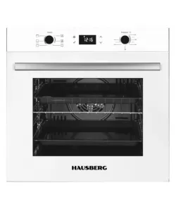 Pachet incorporabil HAUSBERG Cuptor electric HB-8054AB, Clasa A, 71L, 2225W, panou sticla termoizolant, termostat, timer, 7 functii, ventilatie, Plita HB-563, Gaz, 4 arzatoare, Hota telescopica HB-1285, absorbtie 420 m3/h, 2 motoare, 60 cm, Alb