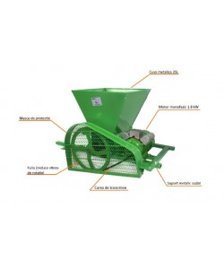 Zdrobitor electric struguri, FERMER ML-GRAPE, 1800W, 1400 rot/min, Volum cuva 35l, 600 kg/h