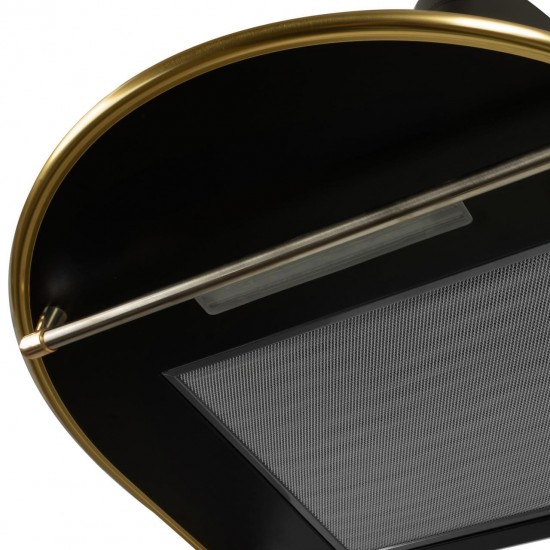 Hota incorporabila decorativa Hausberg HB-1375, Putere de absorbtie 650 m3/h, 1 motor, 60 cm, Filtru aluminiu, Negru