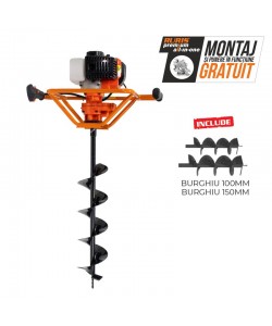 Motoburghiu Ruris TT10  cu burghiu 100mm ,150 mm inclus
