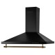 Hota incorporabila decorativa Hausberg HB-1365, putere de absorbtie 650 m3/h, 1 motor, 60 cm, filtru aluminiu, Negru/Auriu
