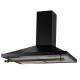 Hota incorporabila decorativa Hausberg HB-1365, putere de absorbtie 650 m3/h, 1 motor, 60 cm, filtru aluminiu, Negru/Auriu
