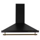 Hota incorporabila decorativa Hausberg HB-1365, putere de absorbtie 650 m3/h, 1 motor, 60 cm, filtru aluminiu, Negru/Auriu