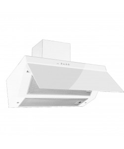 Hota Incorporabila decorativa Hausberg HB-1275AB, 60 cm, putere de absorbtie 450m3/h, Filtru aluminiu, Alb