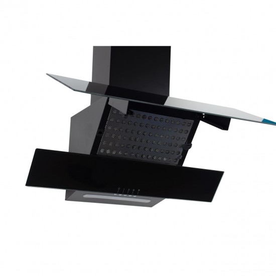 Hota Incorporabila decorativa Hausberg HB-1805NG, 60 cm, putere de absorbtie 450m3/h, Filtru aluminiu, Negru
