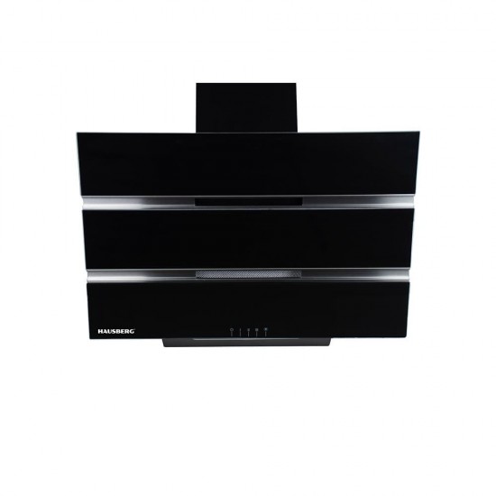 Hota Incorporabila decorativa Hausberg HB-1815NG, 60 cm, putere de absorbtie 450m3/h, Filtru aluminiu, Negru