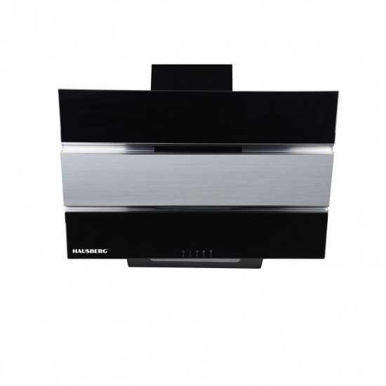 Hota Incorporabila decorativa Hausberg HB-1825NG, 60 cm, putere de absorbtie 450m3/h, Filtru aluminiu, Negru