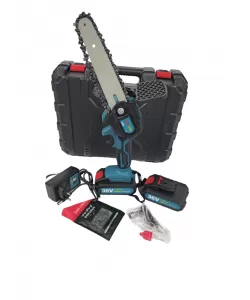 Mini Drujba Werstil cu 2 acumulatori 36V, 2 lanturi, lama 6 Inch ( 15cm) Mini Drujba Werstil cu 2 acumulatori 36V, 2 lanturi, lama 6 Inch ( 15cm)