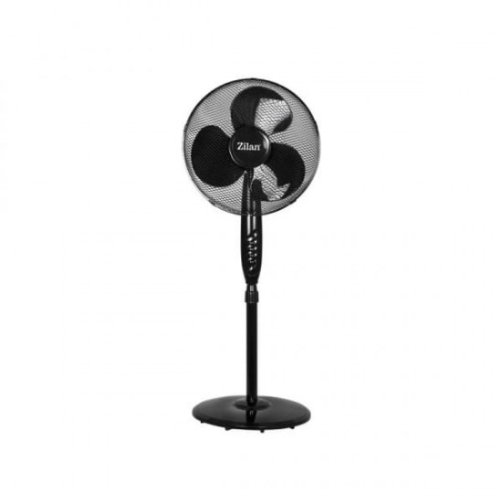 Ventilator cu picior FLORIA negru,  putere 40W, diametru 40 cm, 3 trepte de viteza, Unghi inclinare reglabil