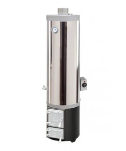  Ansamblu boiler inox lemn/electric 120L focar uși din fontă