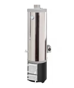 Ansamblu boiler inox lemn/electric 120L focar uși din fontă  Ansamblu boiler inox lemn/electric 120L focar uși din fontă