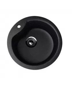 Chiuveta compozit EcoStone ES-12-308, Negru, Sifon inclus, marmura, 480 mm Chiuveta compozit EcoStone ES-12-308, Negru, Sifon inclus, marmura, 480 mm