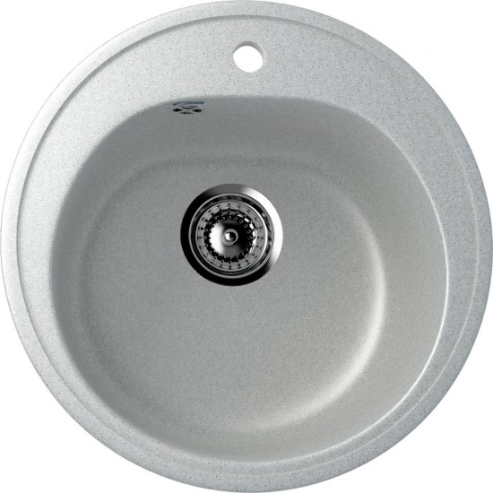 Chiuveta Rotunda Compozit Ulgran U-101-310, Gri, Sifon Complet Inclus