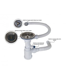 Chiuveta Rotunda Compozit  Ulgran U-101-341, Alb, Sifon Complet Inclus