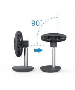 Ventilator portabil reincarcabil ZILAN ZLN-4000, Gri incarcare USB, Putere 5W, Diametru 18 cm, 4 viteze reglabil pe vertical