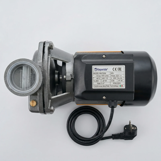 Pompa de apa de suprafata KEPEIDA MHF5AM, 1.5 kW, debit max 500 Litri/minut, inaltime maxima 22.5 metri, bobinaj 100% cupru, tehnologie si design italian