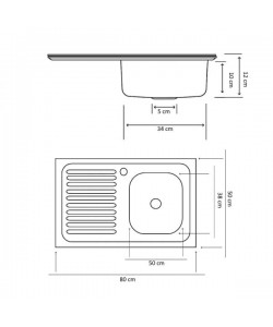 Chiuveta Z-INOX anticalcar masca 50x80 cm