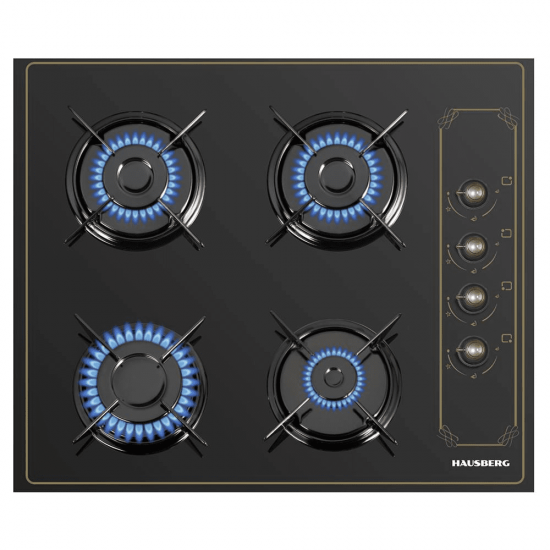 Pachet Incorporabil Rustic Cuptor Hausberg HB-8055RST, 57L, putere 1600W, Plita Incorporabila Hausberg HB-575RST, 4 arzatoare, Gaz, 60 cm, Hota decorativa Hausberg HB-1505RST, Putere absorbtie 450 m3/h, 1 motor, 60 cm otel inoxidabil, Negru Rustic