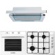 Pachet incorporabil Hausberg HB-8053AB, Electric, Putere 2225 W, 71 l, 6 Functii, Ventilatie, Timer, Clasa A, Plita incorporabila HB-561, Gaz, 4 arzatoare, Hota telescopica HB-1280, Putere de absorbtie 280m3/h, 1 motor, 60 cm, Alb