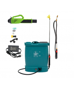 Set Pompa de stropit cu acumulator Pandora 12L + Atomizor + Set Lance telescopica stropit pomi 3m, vermorel