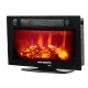 Semineu Electric de Birou HAUSBERG HB-8226NG, 1800W, efect de Flacara, incalzire PTC, Sticla securizata, Telecomanda