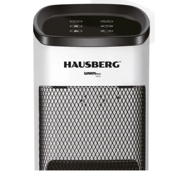 Semineu Electric Digital HAUSBERG HB-8219AB, 2000W, efect de flacara 3D, incalzire ceramica PTC, Telecomanda, Afisaj LED