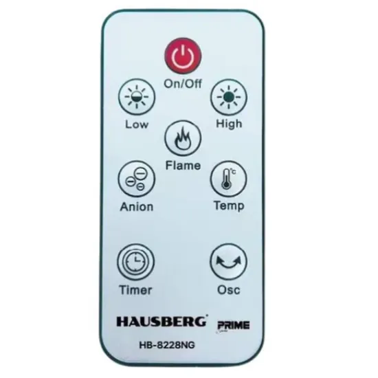 Semineu Electric Digital Tip Turn HAUSBERG HB-8228NG, 2000W, efect de flacara, protectie la rasturnare, termostat, telecomanda