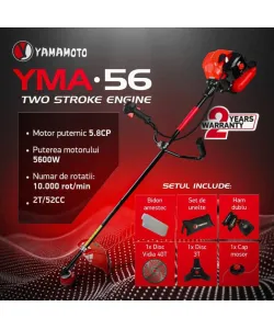 Motocoasa benzina Yamamoto YMA.56 , 2T, 5.8 CP, 10000 rpm