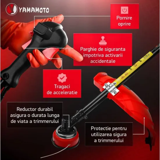 Motocoasa benzina Yamamoto YMA.56 , 2T, 5.8 CP, 10000 rpm