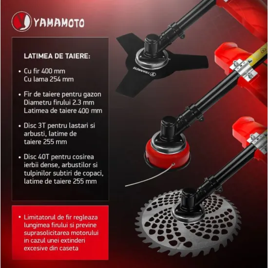 Motocoasa benzina Yamamoto YMA.56 , 2T, 5.8 CP, 10000 rpm