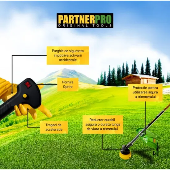 Motocoasa pe benzina PARTNER PRO DX52E 5.5 CP , 2T , 10000 rpm
