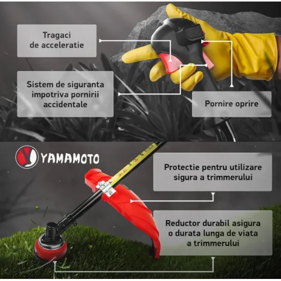 Motocoasa pe benzina Yamamoto YBC-57 6CP, 52CC, 2T