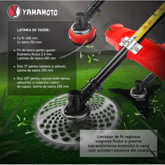Motocoasa pe benzina Yamamoto YBC-57 6CP, 52CC, 2T