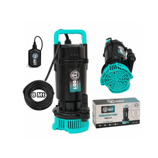 Pompa submersibila apa curata DDT cu plutitor WQDS-0.6 – 0.75HP, 220V, debit 3 m³/h, bobinaj cupru masiv, refulare 25m