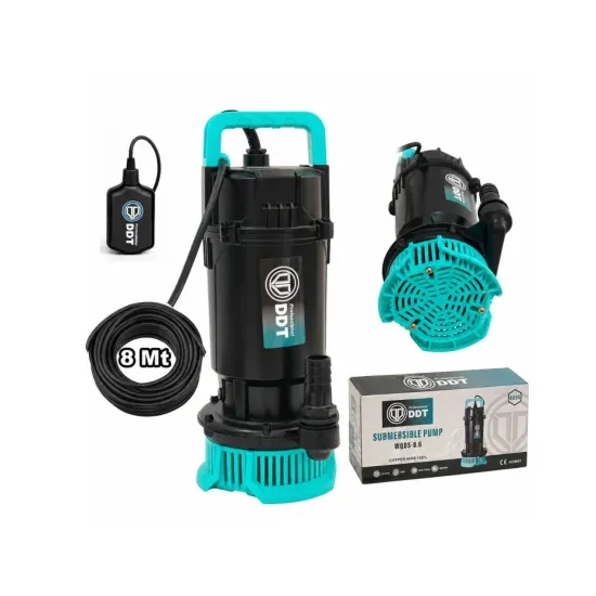 Pompa submersibila apa curata DDT cu plutitor WQDS-0.6 – 0.75HP, 220V, debit 3 m³/h, bobinaj cupru masiv, refulare 25m