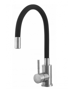 Baterie bucatarie neagra, otel Inoxidabil, pipa flexibila, monocomanda cauciucata, FLEKO FZXI-CD451