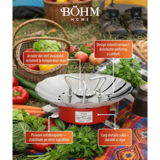 Arzator portabil rezistent la vant BOHM BG-K-203 Propan/butan