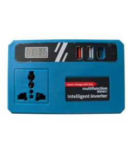 Invertor de Baterie German Meister 18V/21V, 150W, Compatibil Makita, Ieșire 220V AC, 2x USB + USB Type-C, Ecran LCD, Undă Modificată