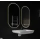 Oglinda LED Ovala, 50x80cm, Roven Senzor MotionGlow Marcello, Sistem Dezaburire, Ceas & Termometru, Dimabila
