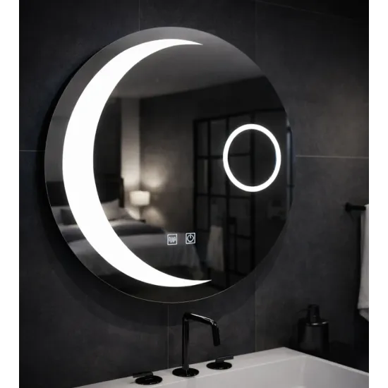 Oglinda LED Rotunda, 70cm, Orbis Touch, Sistem Dezaburire, Dimabila