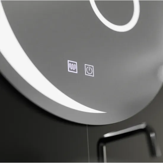 Oglinda LED Rotunda, 70cm, Orbis Touch, Sistem Dezaburire, Dimabila