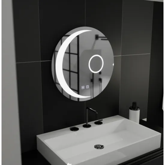 Oglinda LED Rotunda, 70cm, Orbis Touch, Sistem Dezaburire, Dimabila