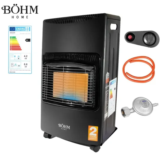 Pachet Soba Gaz GPL Pliabila Bohm BF-003B, 4.2kW, 3 trepte, 20-80 m2 + Butelie GPL ROTOR 26L goala, capacitate 12.5kg